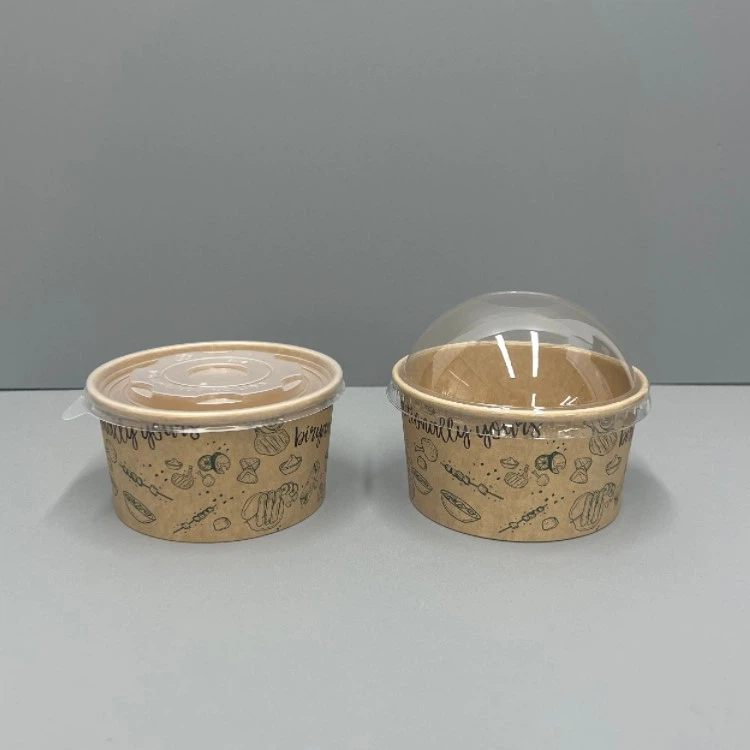 400ml printed kraft bowls with PP and PET Dome lids 400ml printed kraft bowls with PP and PET Dome lids